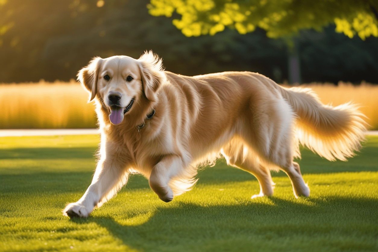 a sleek coated golden retriever reveling in its post grooming bliss