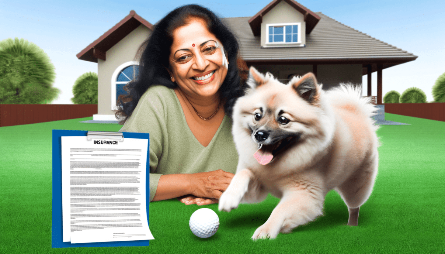 A happy pet owner and their pet, symbolizing security with the right insurance.