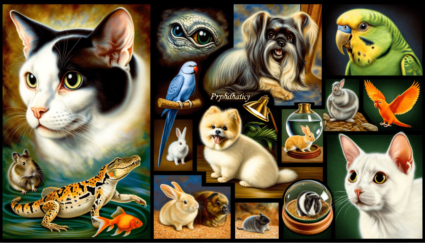 A collage of various pet expressions and body language cues.